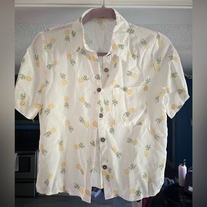 COPY - white button down pineapple shirt